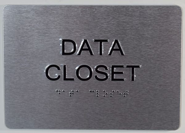 DATA CLOSET Sign - BRAILLE (ALUMINUM SIGNS 5X7)