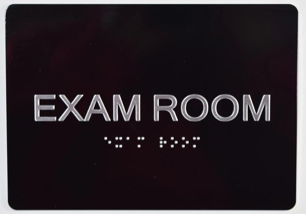 EXAM ROOM SIGN - BLACK- BRAILLE (ALUMINUM SIGNS 5X7)