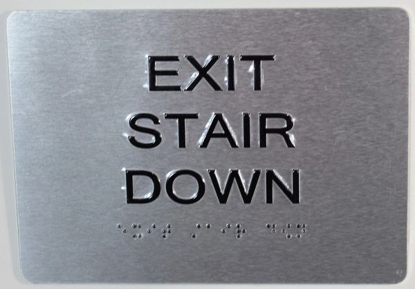 EXIT STAIR DOWN SIGN (ALUMINUM SIGNS 5X7)
