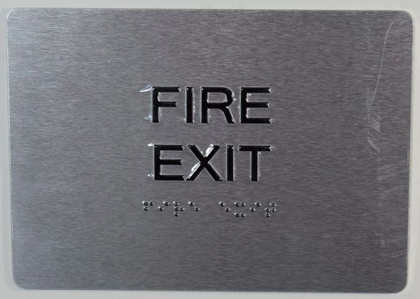 FIRE EXIT SIGN- BRAILL (ALUMINUM SIGNS 5X7)