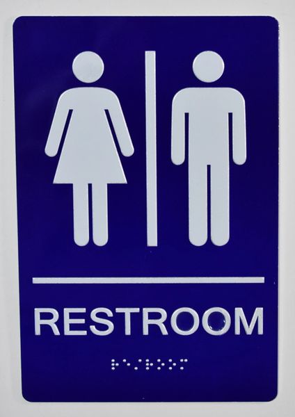 UNISEX RESTROOM SIGN - SILVER (ALUMINUM SIGNS 9X6)