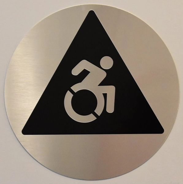 ACCESSIBLE SYMBOL SIGN (12 Inch DIAMETER) - SILVER