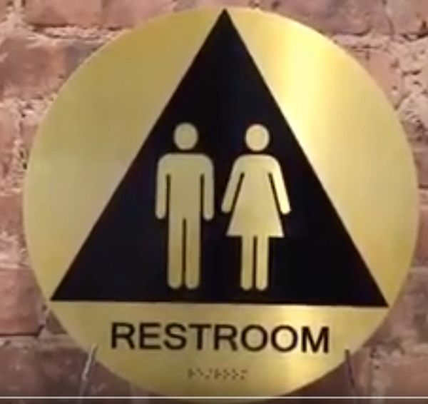 UNISEX RESTROOM SIGNS -GOLD