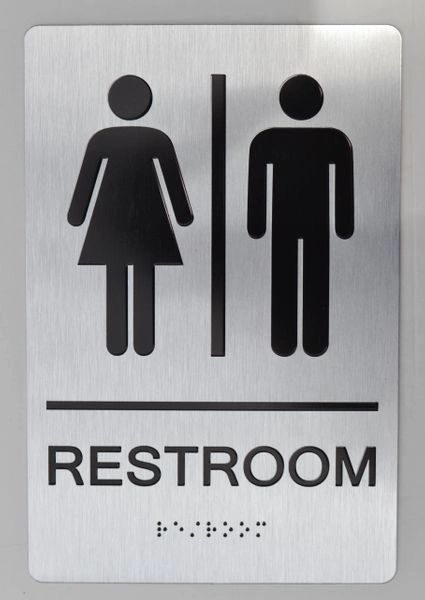 Restroom Sign- The sensation line- Tactile Touch Braille Sign