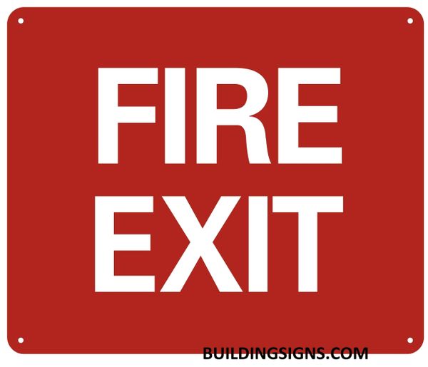 FIRE EXIT SIGN- Reflective !!! (ALUMINUM SIGNS 10X12)