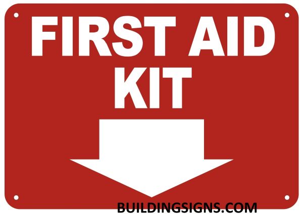 FIRST AID KIT SIGN- Reflective !!! (ALUMINUM SIGNS 10X12)
