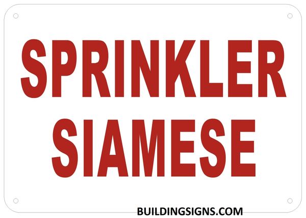 SPRINKLER SIAMESE SIGN (ALUMINUM SIGNS 7X10)