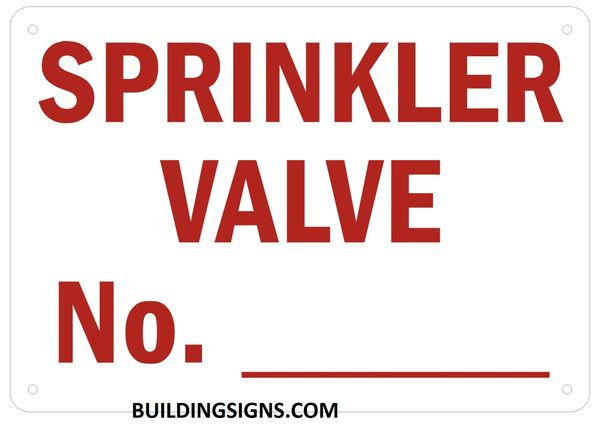 SPRINKLER VALVE NUMBER SIGN - Reflective !!! (ALUMINUM SIGNS 7X10)