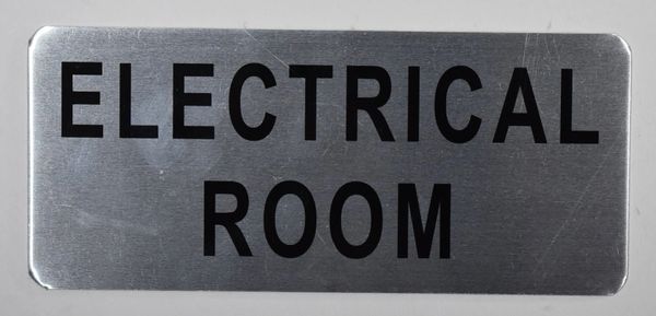 ELECTRICAL ROOM SIGN – BRUSHED ALUMINUM (ALUMINUM SIGNS 3.5x8)