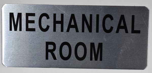 MECHANICAL ROOM SIGN - BRUSHED ALUMINUM (ALUMINUM SIGNS 3.5X8)- The Mont Argent Line