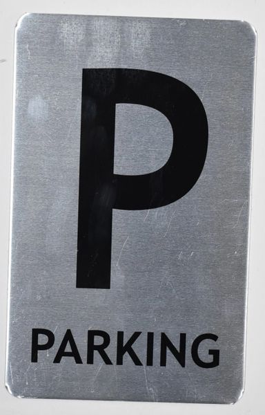 PARKING SIGN - BRUSHED ALUMINUM (ALUMINUM SIGNS 8X5)- The Mont Argent Line