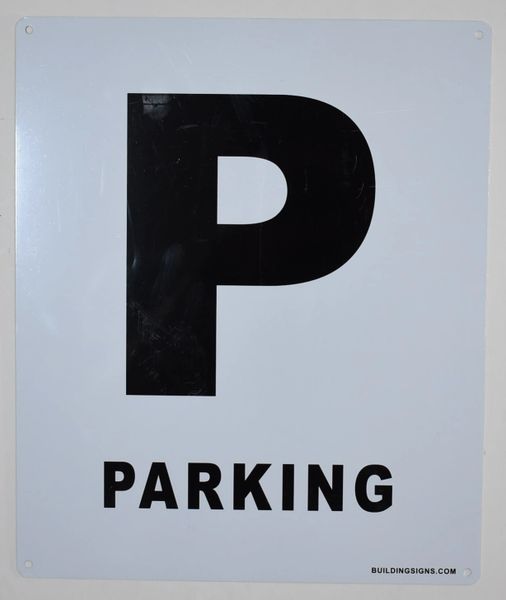 PARKING SIGN (White, Rust Free Aluminium 10X12)-Grand Canyon Line