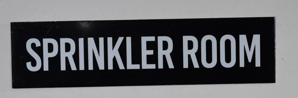 SPRINKLER ROOM SIGN- BLACK (ALUMINUM SIGNS 2X8)