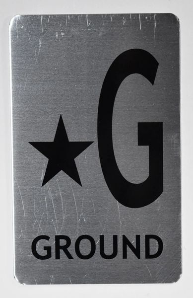 STAR G Ground floor SIGN - *G GROUND SIGN- BRUSHED ALUMINUM (ALUMINUM SIGNS 8X5)- The Mont Argent Line