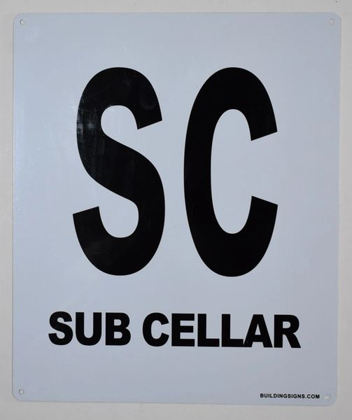 FLOOR NUMBER SIGN - SUB CELLAR SIGN(White, Rust Free Aluminium 10X12)-Grand Canyon Line