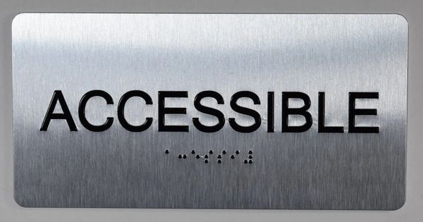 ACCESSIBLE SIGN- BRAILLE (ALUMINUM SIGNS 4X8)- The Sensation line- Tactile Touch Braille Sign