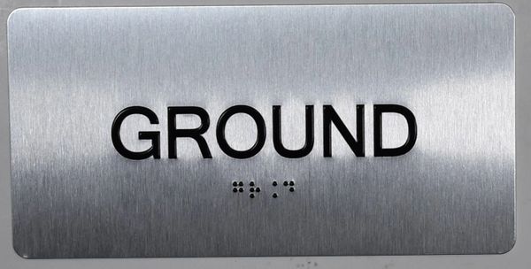 GROUND SIGN- BRAILLE (ALUMINUM SIGNS 4X8)- The Sensation line- Tactile Touch Braille Sign