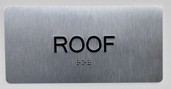 ROOF SIGN- BRAILLE (ALUMINUM SIGNS 4X8)- The Sensation line- Tactile Touch Braille Sign