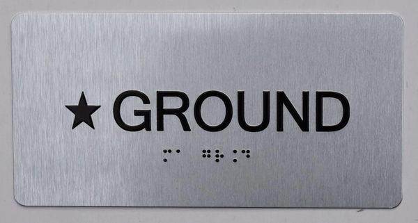 STAR GROUND SIGN- * GROUND SIGN- BRAILLE (ALUMINUM SIGNS 4X8)- The Sensation line- Tactile Touch Braille Sign