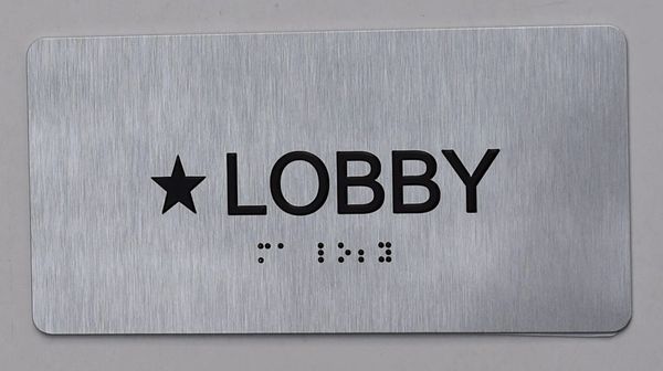 * LOBBY SIGN- BRAILLE (ALUMINUM SIGNS 4X8)- The Sensation line- Tactile Touch Braille Sign