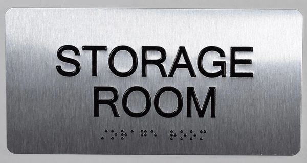 STORAGE ROOM Sign- BRAILLE (ALUMINUM SIGNS 4X8)