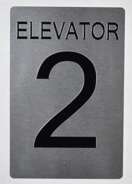 Elevator 2 SIGN- BRAILLE (ALUMINUM SIGNS 9X6)- The Sensation Line- Tactile Touch Braille Sign