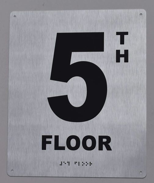 5TH FLOOR SIGN- BRAILLE (ALUMINUM SIGNS 12X10)29.99