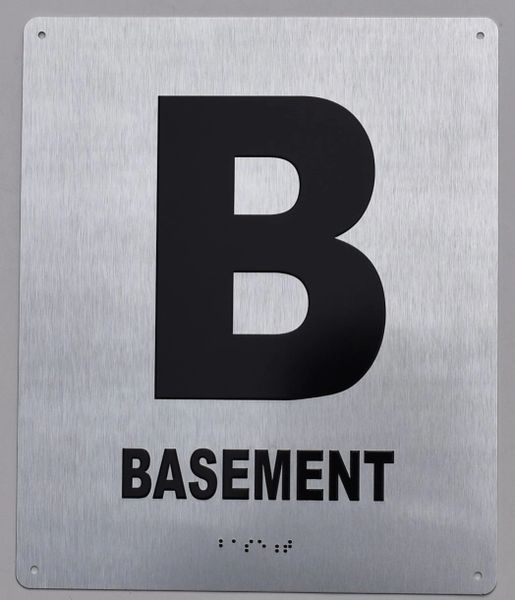 BASEMENT SIGN- BRAILLE (ALUMINUM SIGNS 12X10)- The Sensation line- Tactile Touch Braille Sign