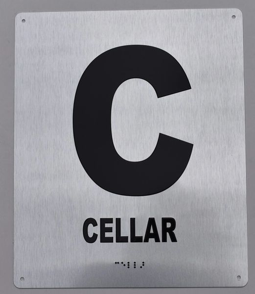 CELLAR SIGN- BRAILLE (ALUMINUM SIGNS 12X10)- The Sensation line- Tactile Touch Braille Sign