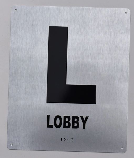 LOBBY SIGN- BRAILLE (ALUMINUM SIGNS 12X10)- The Sensation line- Tactile Touch Braille Sign