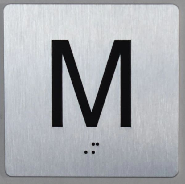 ELEVATOR JAMB- M - SILVER (ALUMINUM SIGNS 4X4)