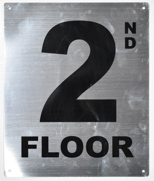 2ND FLOOR SIGN- SILVER (ALUMINUM SIGNS 12X10)- Monte Rosa Line