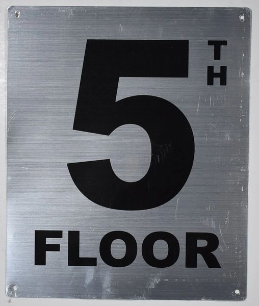 5th FLOOR SIGN- SILVER (ALUMINUM SIGNS 12X10)- Monte Rosa Line