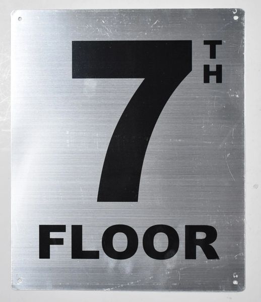 7th FLOOR SIGN- SILVER (ALUMINUM SIGNS 12X10)- Monte Rosa Line
