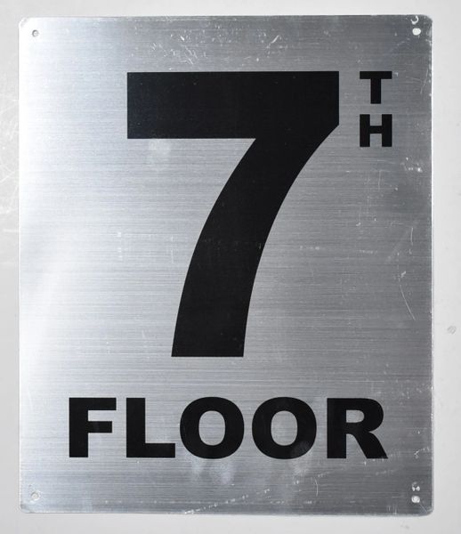 7th FLOOR SIGN- SILVER (ALUMINUM SIGNS 12X10)- Monte Rosa Line