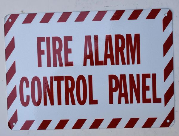 FIRE ALARM CONTROL PANEL SIGN- WHITE BACKGROUND (ALUMINUM SIGNS 7X10)