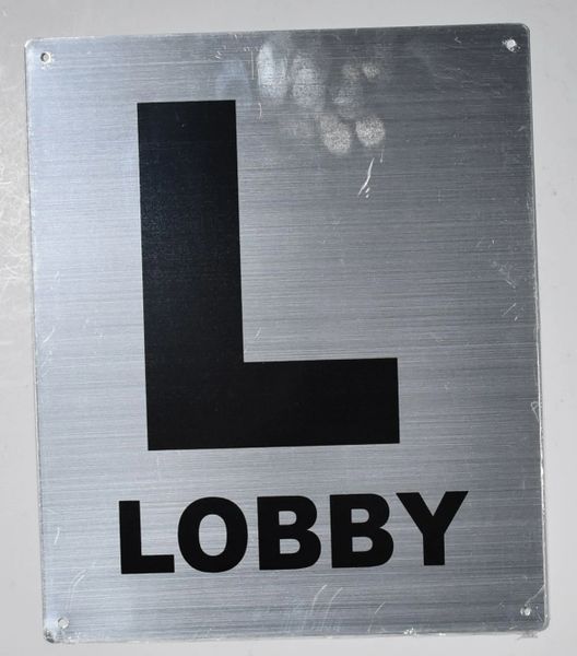 FLOOR NUMBER SIGN -LOBBY SIGN- BRUSHED ALUMINUM (ALUMINUM SIGNS 12X10)- Monte Rosa Line