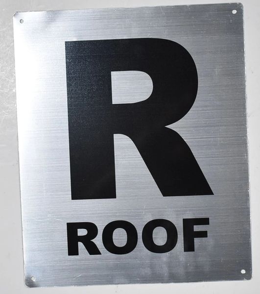 FLOOR NUMBER SIGN - ROOF SIGN - SILVER (ALUMINUM SIGNS 12X10)- Monte Rosa Line