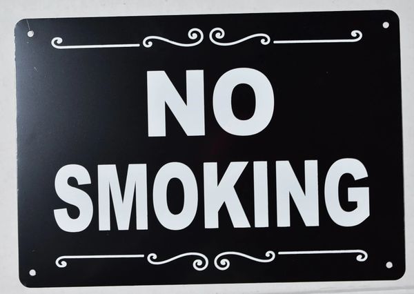 NO SMOKING SIGN- BLACK (ALUMINUM SIGNS 7X10)