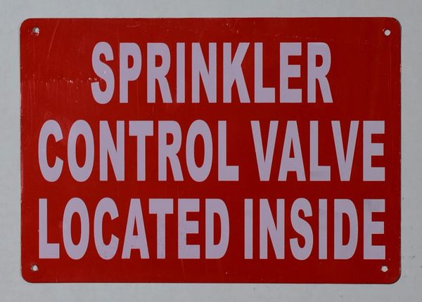 SPRINKLER CONTROL VALVE LOCATED INSIDE SIGN- REFLECTIVE !!! (ALUMINUM SIGNS 7X10)