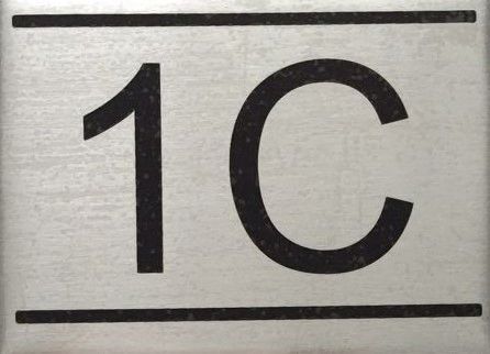 APARTMENT NUMBER SIGN – 1C -BRUSHED ALUMINUM