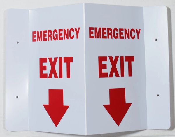 3D EMERGENCY EXIT SIGN (3D projection signs 5.5X9)- Les Deux cotes line