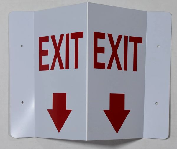 3D EXIT SIGN (3D projection signs 5.5X9)- Les Deux cotes line