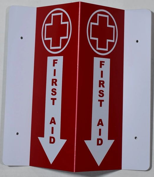 3D FIRST AID SIGN (3D projection signs 5.5X9)- Les Deux cotes line