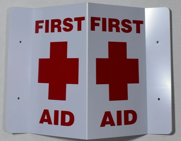 3D FIRST AID SIGN (3D projection signs 5.5X9)- Les Deux cotes line