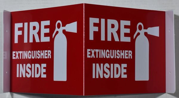 3D FIRE EXTINGUISHER INSIDE SIGN (3D projection signs 9X7)- Les Deux cotes line