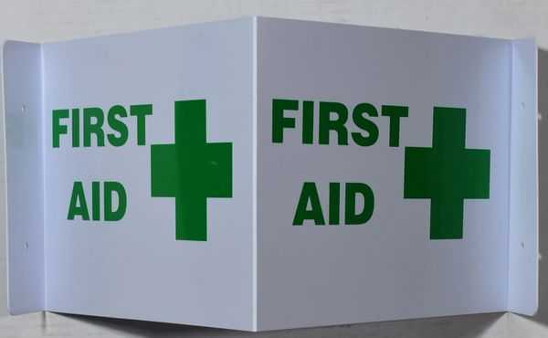 3D FIRST AID SIGN (3D projection signs 9X7)- Les Deux cotes line