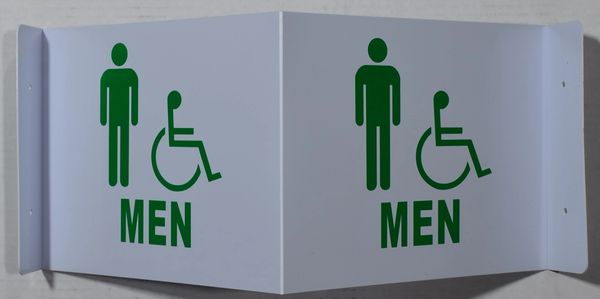 3D MEN ACCESSIBLE RESTROOM SIGN (3D projection signs 9X7)- Les Deux cotes line