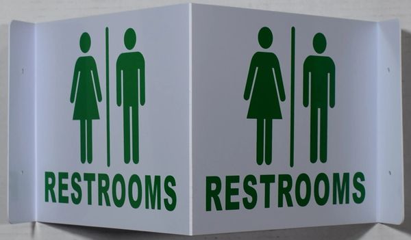 3D RESTROOMS SIGN (3D projection signs 9X7)- Les Deux cotes line