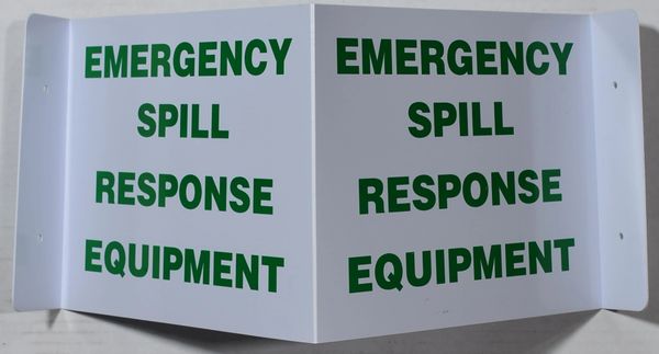 3D EMERGENCY SPILL RESPONSE EQUIPMENT SIGN (3D projection signs 9X7)- Les Deux cotes line